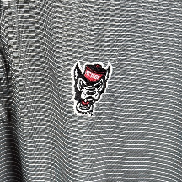NC State Wolfpack Polo Shirt Mens XL Black Gray Duffy Stretch Golf Football Wolf - Picture 2 of 11